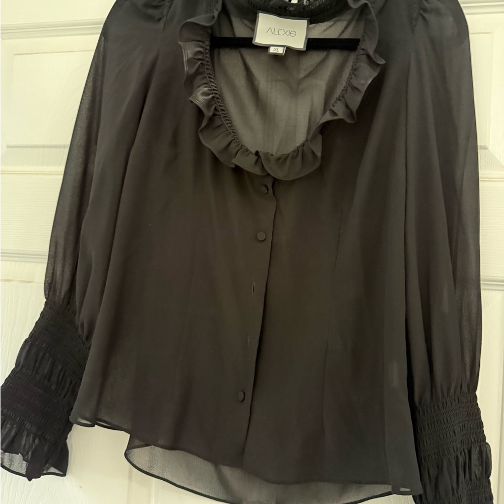Alexis Black Ruffled Blouse